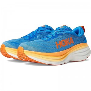 Blue Orange Hoka Bondi 8 Men Walking Shoes | 982105-VAW